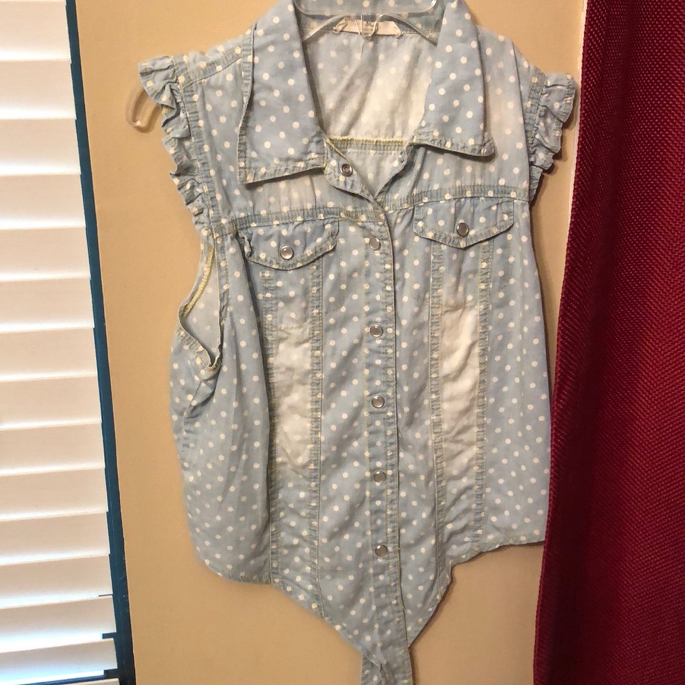 Polkadotted Tie Top